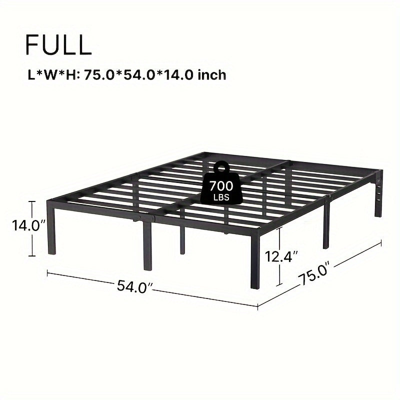 Twin/Full/King/Queen Size Bed Frame Avaliable, Metal Platform Bed Frame With Charging Station & Under Bed Storage Space, Sturdy Steel Slat Supports, No Box Spring Needed, Easy Assembly, Noise Free, Non-Slip