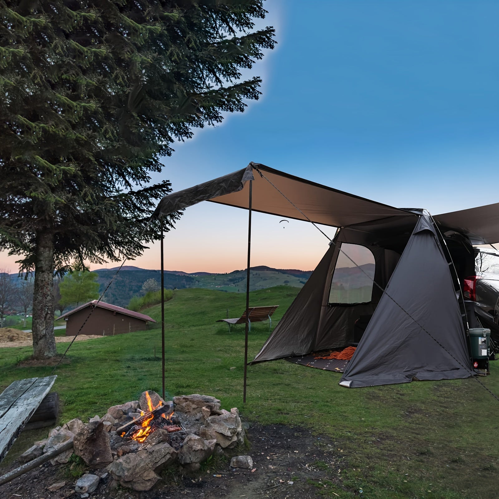 SUV Car Tent, Tailgate Shade Awning Tent for Camping, Vehicle Camping Tents Outdoor Travel