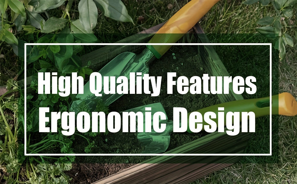 Garden Tool Set, 12 Piece Aluminum Hand Tool Kit, Garden Canvas Apron with Storage Pocket, Outdoor Tool, Heavy Duty Gardening Work Set with Ergonomic Handle, Gardening Tools for women men