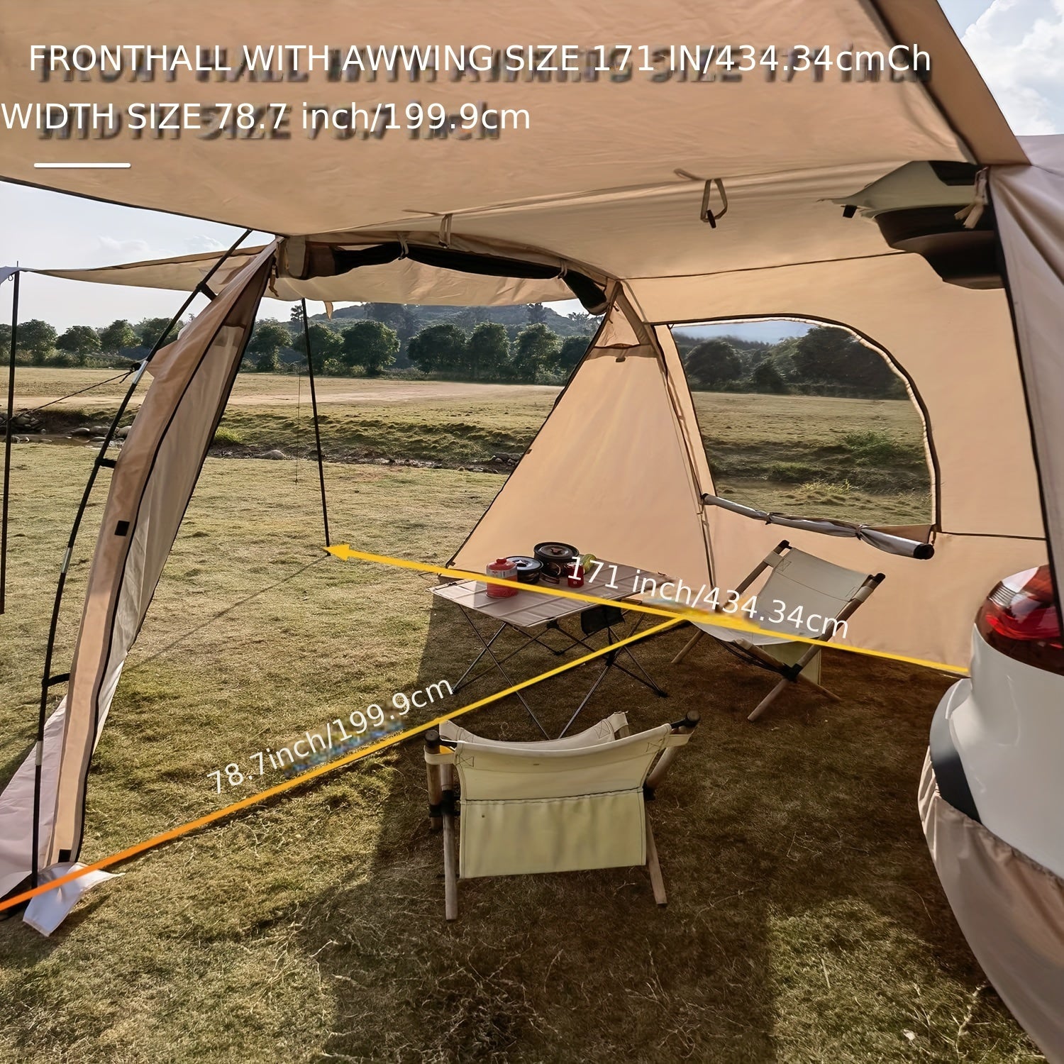 SUV Car Tent, Tailgate Shade Awning Tent for Camping, Vehicle Camping Tents Outdoor Travel