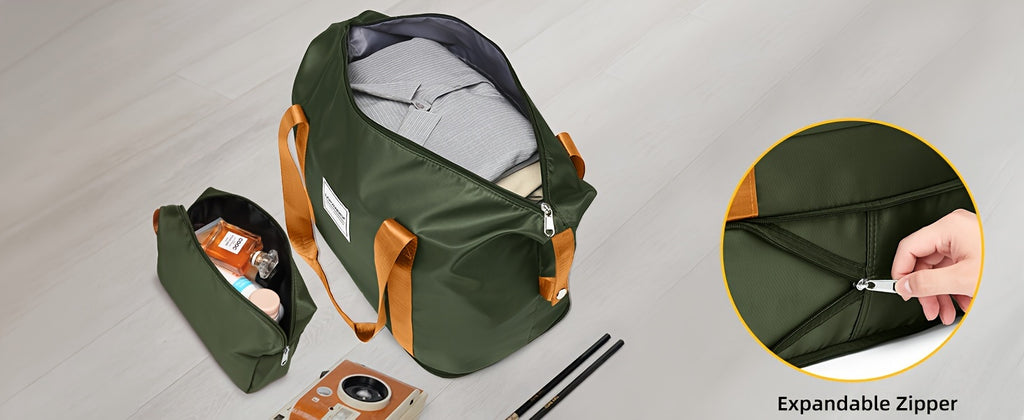 Soft Edge Luggage Set Of 3 Pieces, Expandable 20 Inch Carry On Luggage 22x14x9, Approved By The Airline, With TSA Lock Wheels, Lightweight Rolling Luggage For Men And Women, Green/brown