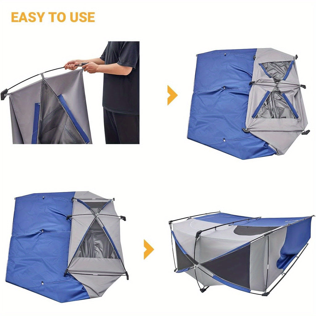 KingCamp Camping Shower Tent Oversize Space Privacy Tent Portable Outdoor Shower Tents for Camping with Floor Changing Tent Dressing Room Easy Set Up Shower Privacy Shelter 2 Rooms Toilet Tent