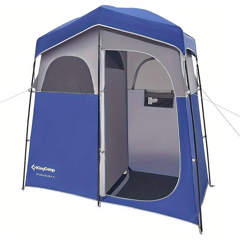 KingCamp Camping Shower Tent Oversize Space Privacy Tent Portable Outdoor Shower Tents for Camping with Floor Changing Tent Dressing Room Easy Set Up Shower Privacy Shelter 2 Rooms Toilet Tent