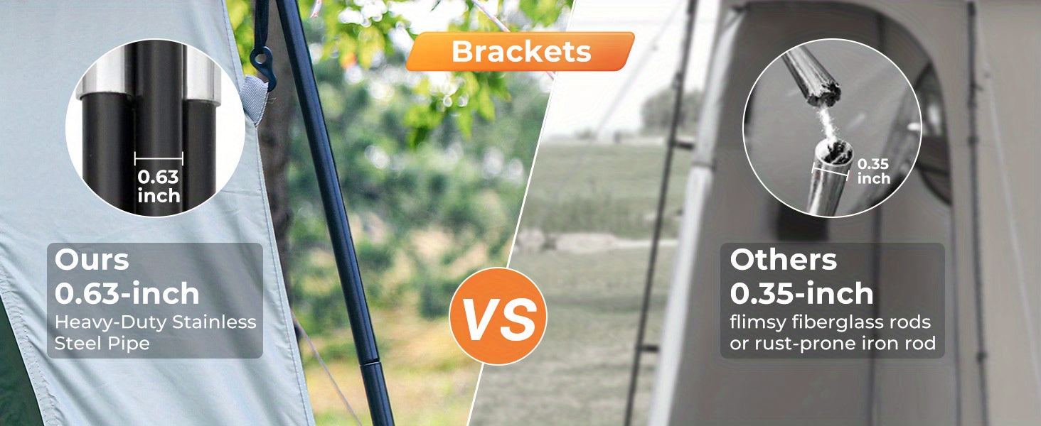 KingCamp Camping Shower Tent Oversize Space Privacy Tent Portable Outdoor Shower Tents for Camping with Floor Changing Tent Dressing Room Easy Set Up Shower Privacy Shelter 2 Rooms Toilet Tent