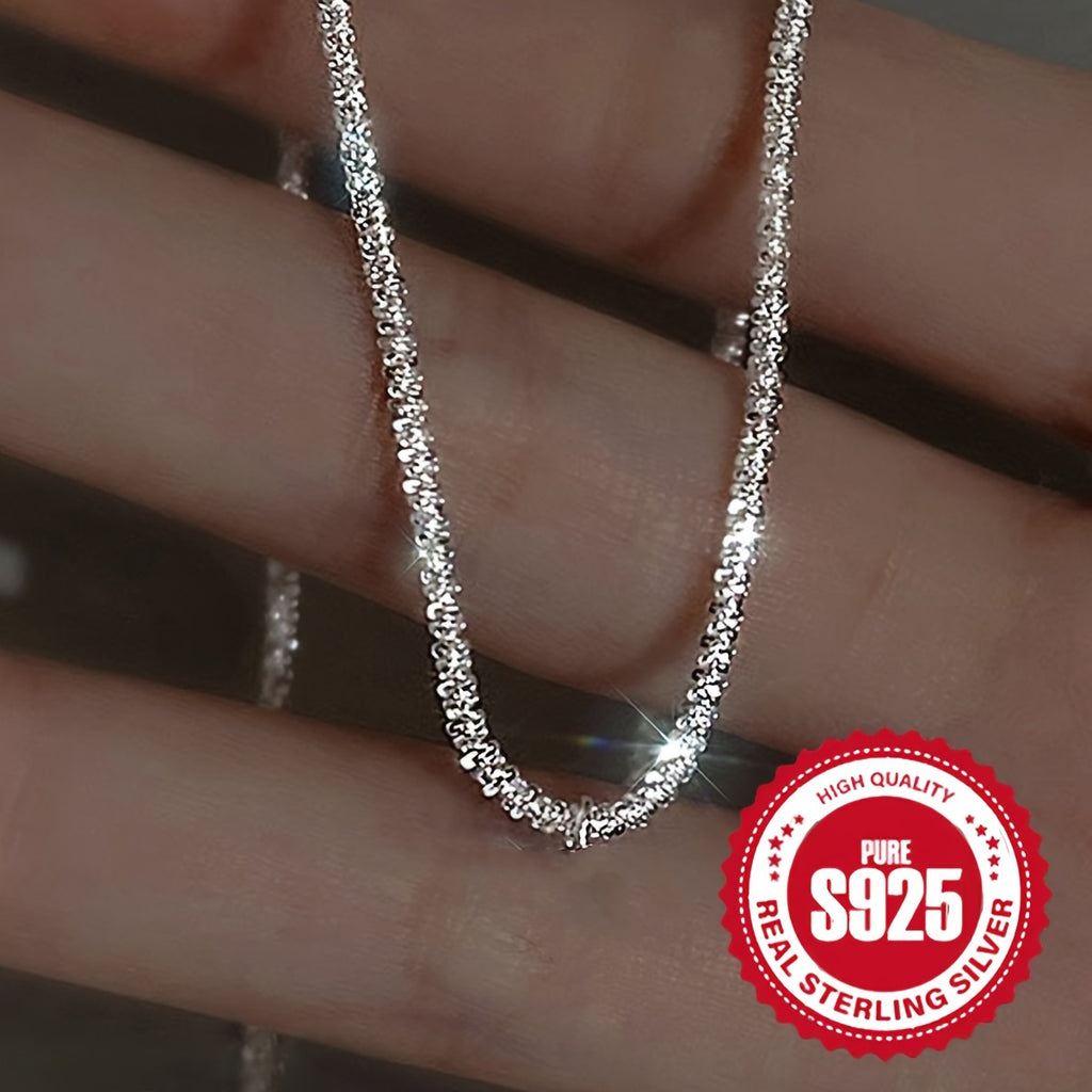 Timeless Elegance - 925 Sterling Silver Womens Necklace, Hypoallergenic & Effortlessly Chic, Classic Minimalist Style for Fashion-Forward Ladies