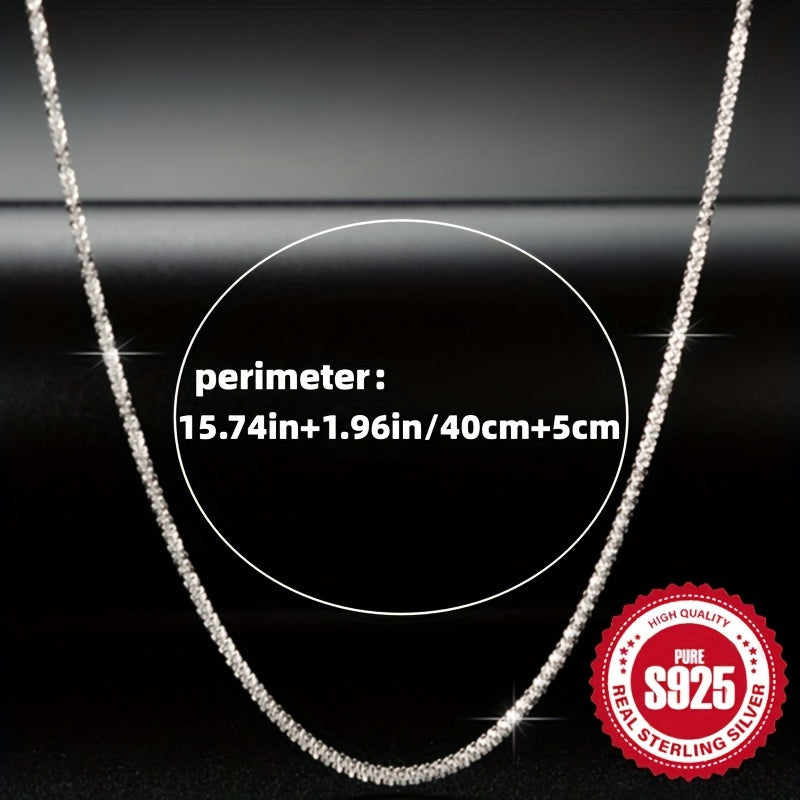 Timeless Elegance - 925 Sterling Silver Womens Necklace, Hypoallergenic & Effortlessly Chic, Classic Minimalist Style for Fashion-Forward Ladies
