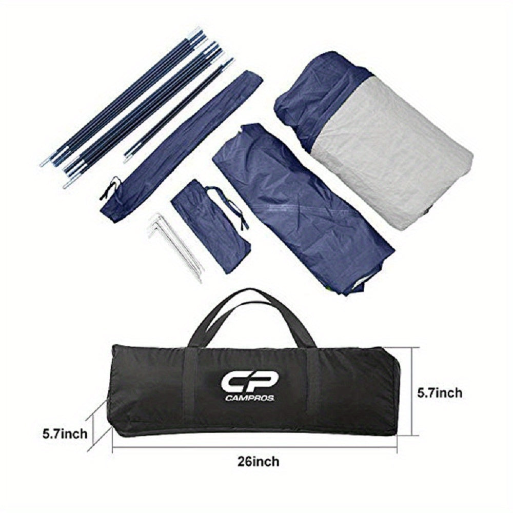 Camping Tent 3 Person Tent - Dome Tents for Camping, Waterproof Windproof Backpacking Tent, Easy Set up Small Lightweight Tents, for All Seasons Hiking Beach Outdoor with 3 Mesh Windows Blue