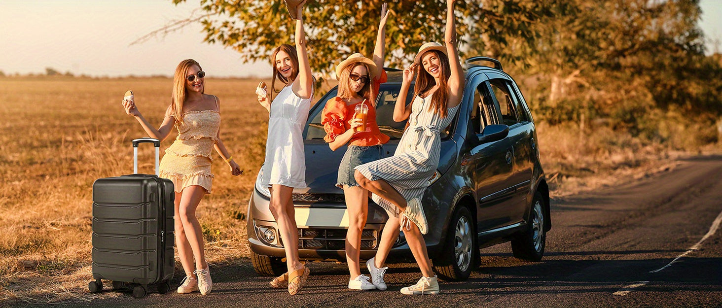 20/24/28 Inch Lightweight Hard Shell ABS Carry On Luggage with Double Spinner Wheels, Expandable Rolling Luggage and TSA Lock