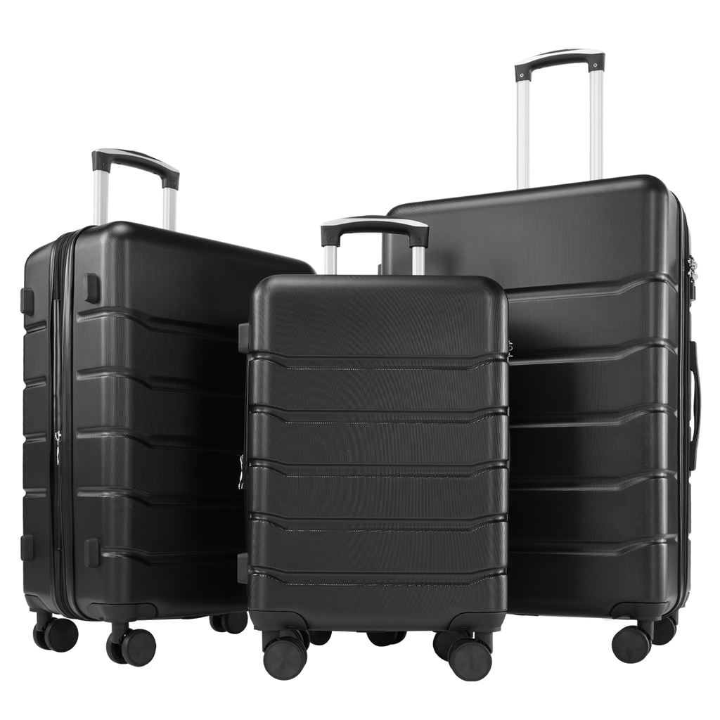 20/24/28 Inch Lightweight Hard Shell ABS Carry On Luggage with Double Spinner Wheels, Expandable Rolling Luggage and TSA Lock