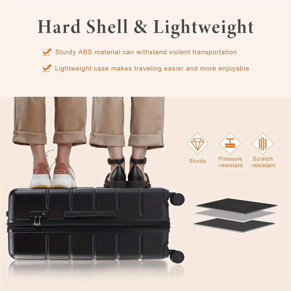 20/24/28 Inch Lightweight Hard Shell ABS Carry On Luggage with Double Spinner Wheels, Expandable Rolling Luggage and TSA Lock