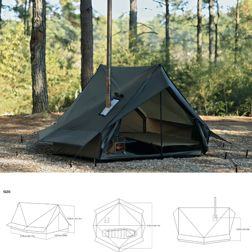 Cottage Tent -1-2 Person Hot Tent With Stove Jack - 4 Season Winter Camping Tent, Waterproof & Windproof, Lightweight 82x59x47 Inches | Ideal For Backpacking, Camping, Hiking, Hunting, Fishing | Hot Tent, Hot Tents For Campin