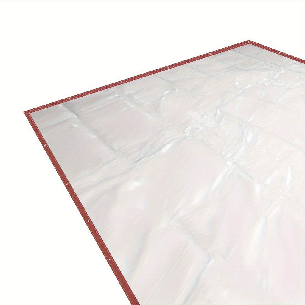 8x20 Ft Clear Vinyl Curtains - Waterproof, Commercial-Grade, Patio Winter Awning, PVC Porch Curtains for Tents, Awnings, Canopies, Brown Color