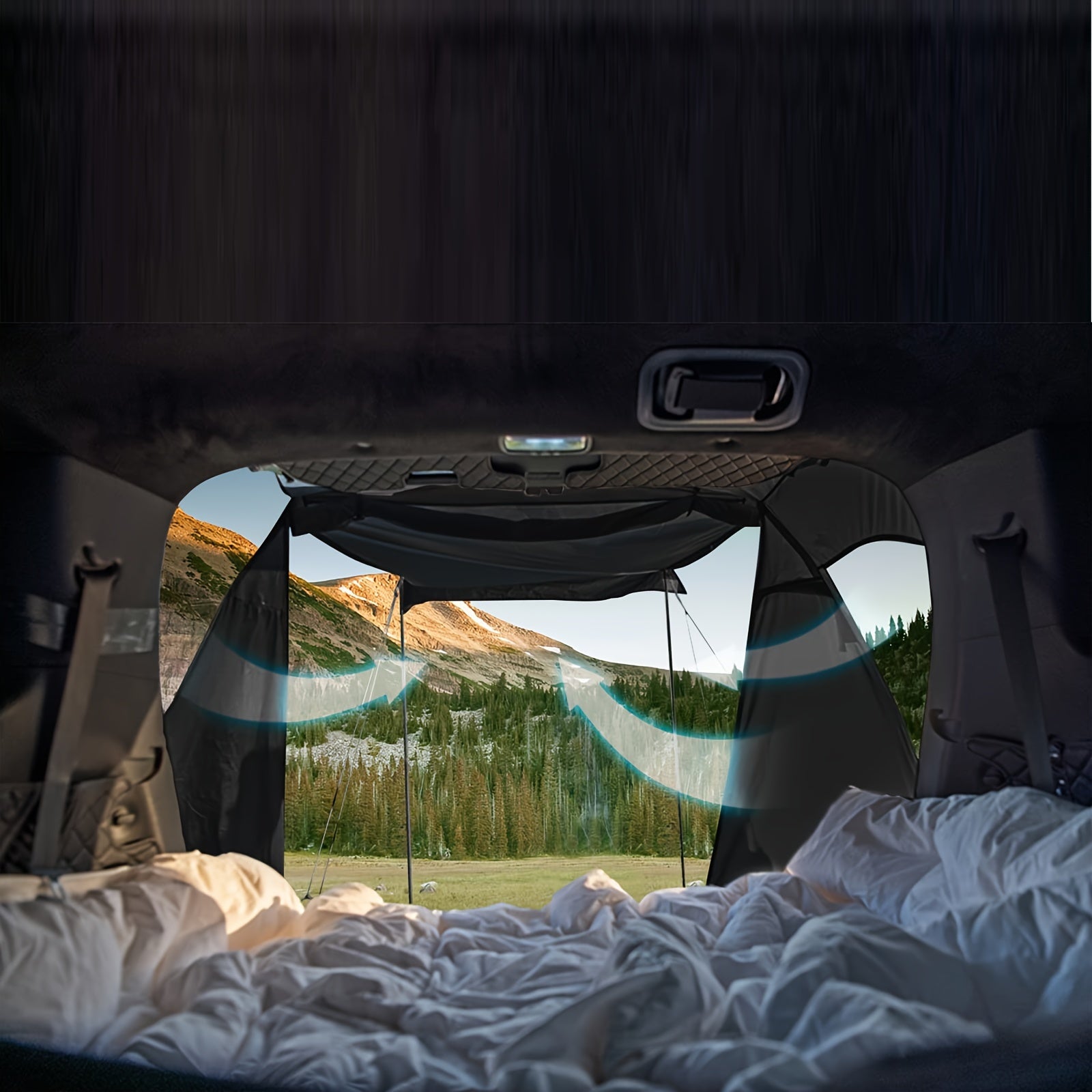 SUV Car Tent, Tailgate Shade Awning Tent for Camping, Vehicle Camping Tents Outdoor Travel