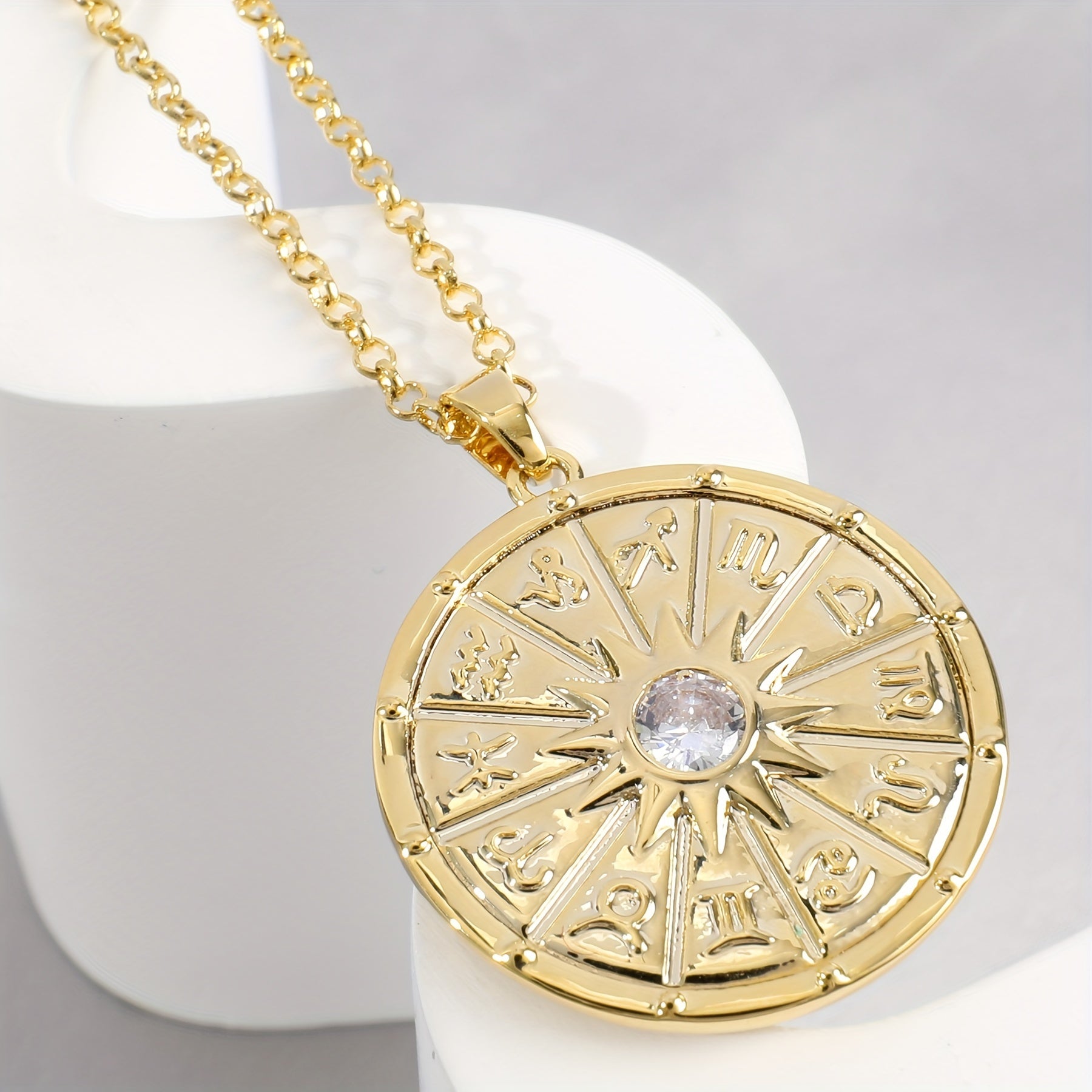 Women Necklace, Ladies Constellation Pendant Golden Necklace, Women's Jewelry Accessories, Party Jewelry Gifts, Gifts For Her, Ladies Fashion Pendant Necklace