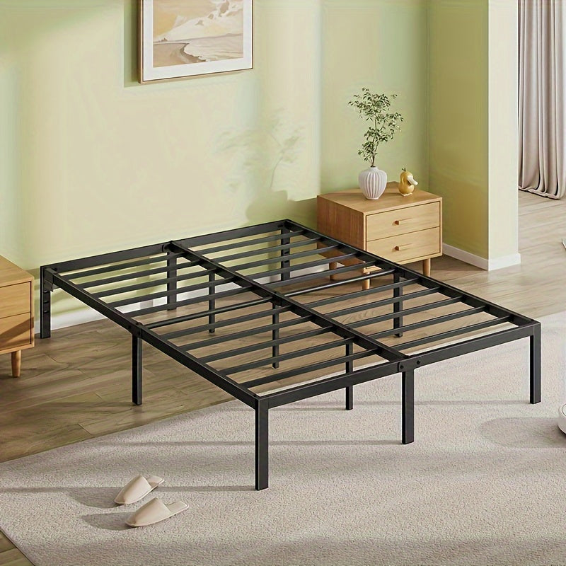 Twin/Full/King/Queen Size Bed Frame Avaliable, Metal Platform Bed Frame With Charging Station & Under Bed Storage Space, Sturdy Steel Slat Supports, No Box Spring Needed, Easy Assembly, Noise Free, Non-Slip
