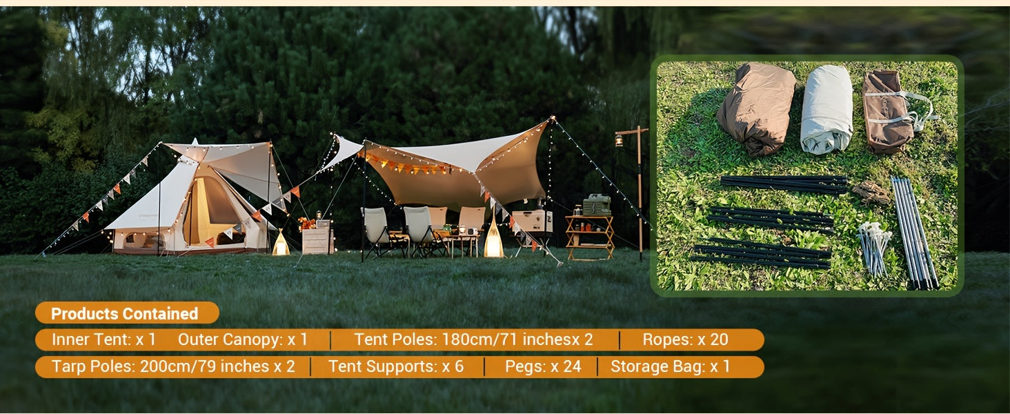 KingCamp Camping Tent 5-6 Person 4 Season Double Layers Waterproof Anti-UV Windproof Tents Family Outdoor Camping Tent