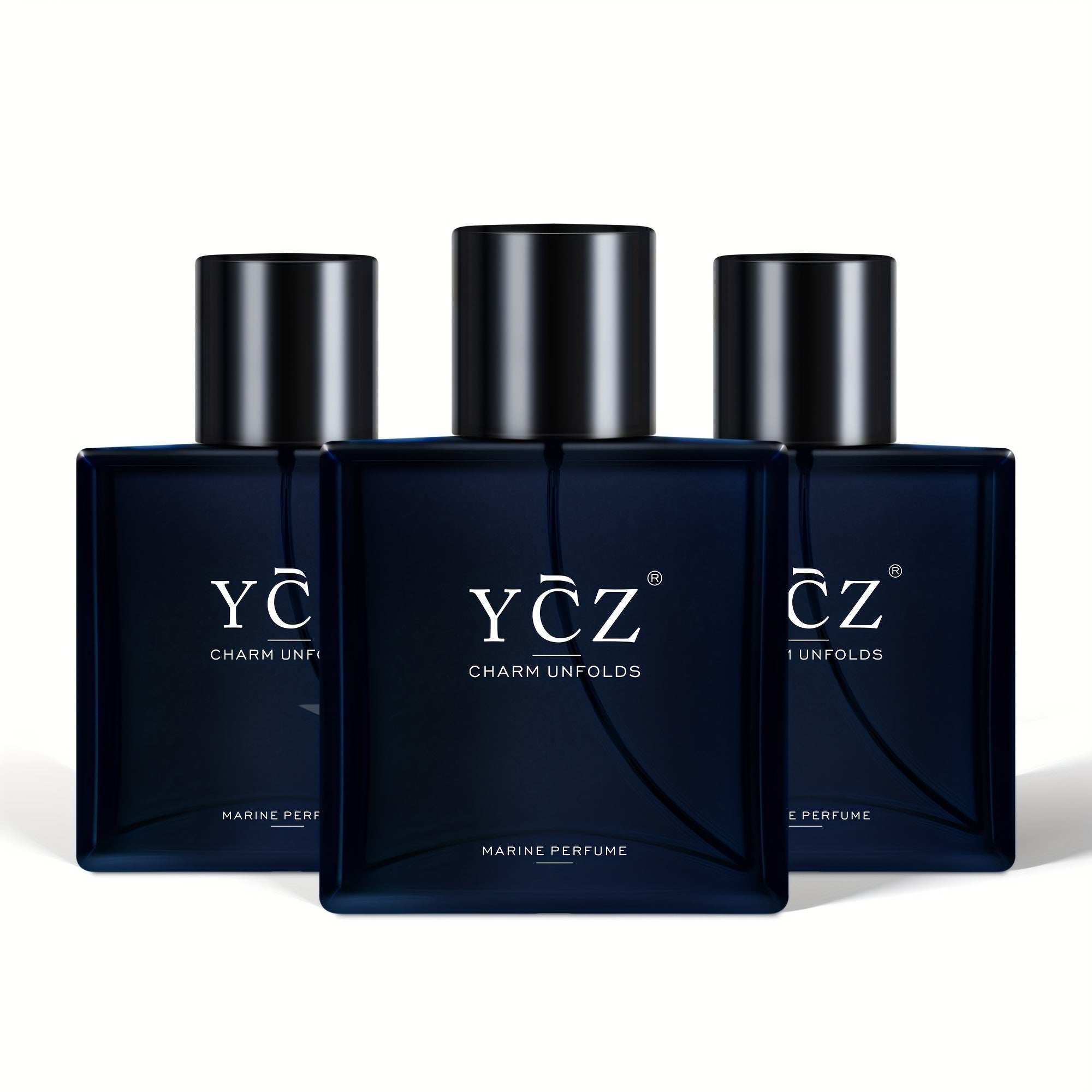 3pcs YCZ Men’s Cologne - 1.69oz, Fresh Grapefruit & Cedar Amber Scent, Long-Lasting Fragrance for Date Night, Perfect Boyfriend Gift, Eau de Toilette Spray, Ideal for Summer Vibes, Gift for Boyfriend | Modern Cap Design | Q