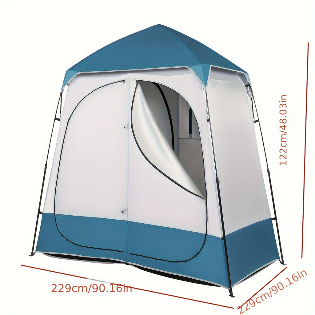 2-Person Pop-Up Dressing Tent - Portable Bathroom Shelter with Toilet, Lightweight Oxford Cloth Changing Tent for Camping, Beach, RV - Easy Setup Outdoor Privacy Tent (Blue/White), Tents for Outside Party, High Quality Cover