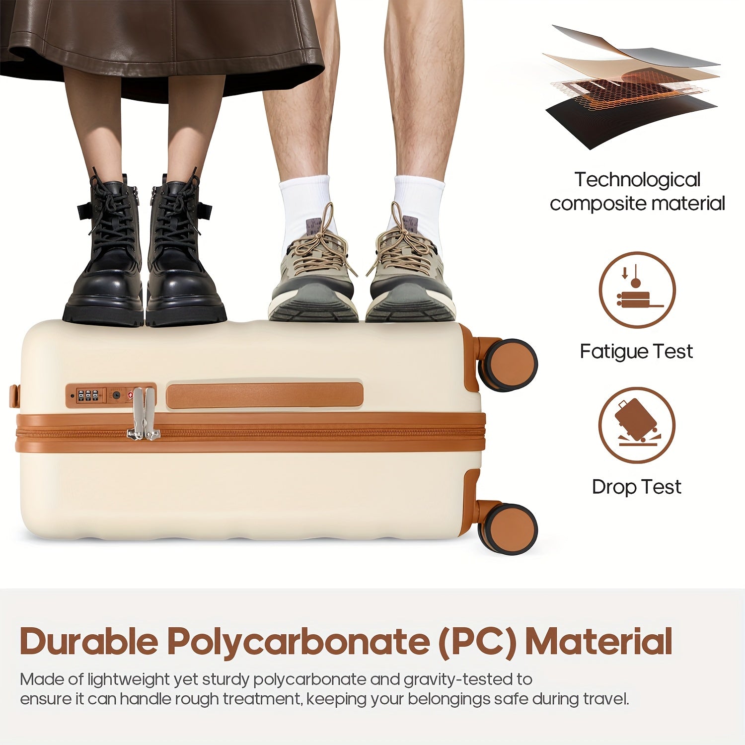 20Inch Carry-On Luggage, Lightweight PC HardShell Suitcase With 360° Spinner Wheels, TSA-Approved, Durable Airline Approved Rolling Luggage With Telescoping Handle, Ideal For 3-4 Day Travel