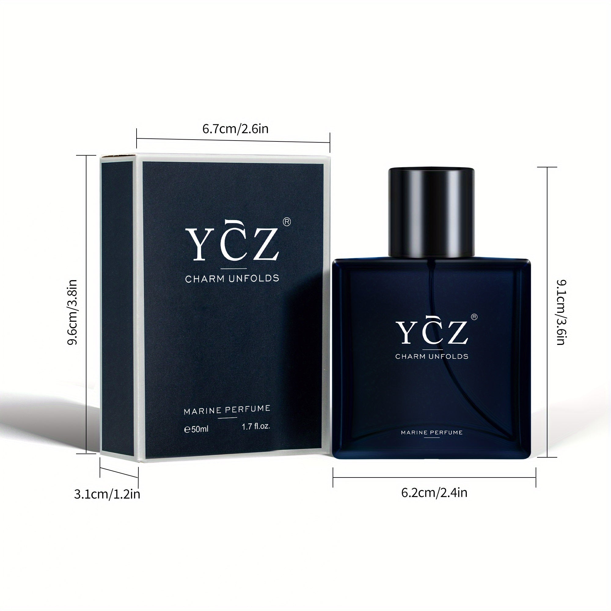 3pcs YCZ Men’s Cologne - 1.69oz, Fresh Grapefruit & Cedar Amber Scent, Long-Lasting Fragrance for Date Night, Perfect Boyfriend Gift, Eau de Toilette Spray, Ideal for Summer Vibes, Gift for Boyfriend | Modern Cap Design | Q