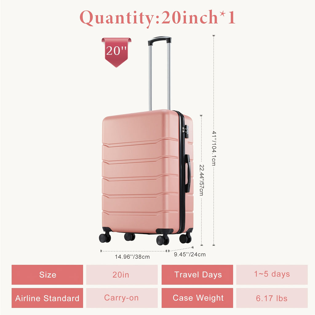 20/24/28 Inch Lightweight Hard Shell ABS Carry On Luggage with Double Spinner Wheels, Expandable Rolling Luggage and TSA Lock