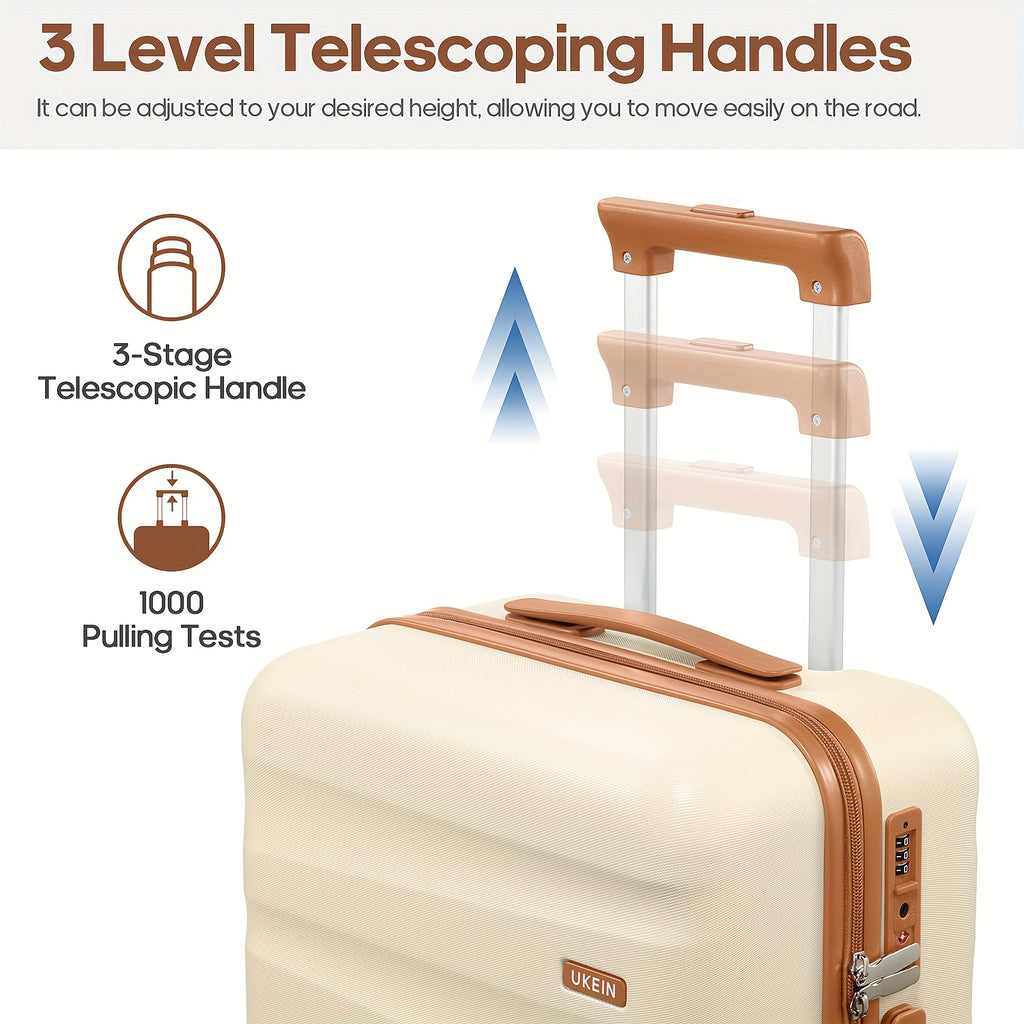 20Inch Carry-On Luggage, Lightweight PC HardShell Suitcase With 360° Spinner Wheels, TSA-Approved, Durable Airline Approved Rolling Luggage With Telescoping Handle, Ideal For 3-4 Day Travel