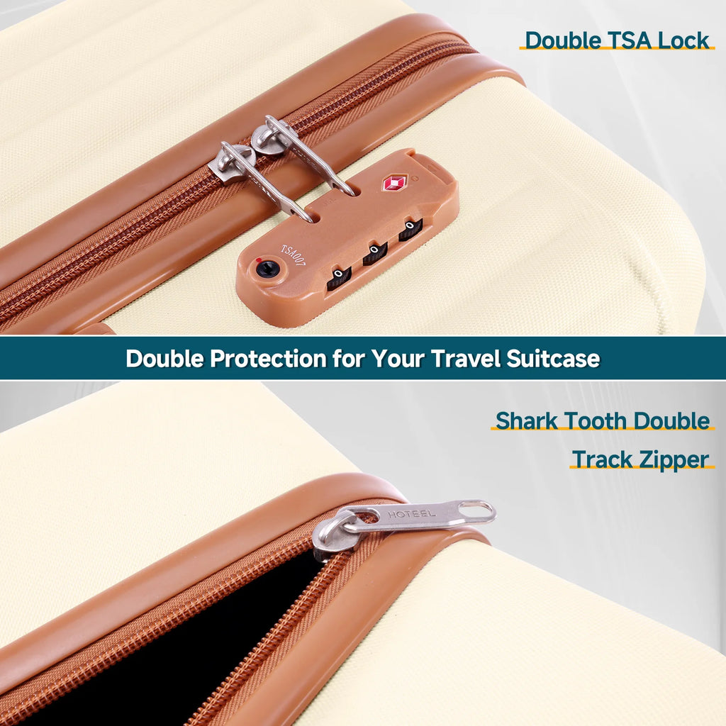 3 Piece Luggage Set With Spinner Wheels Carry On Suitcase Set Duffel&Toiletry Bag With TSA Lock ABS+PC For Business Travel