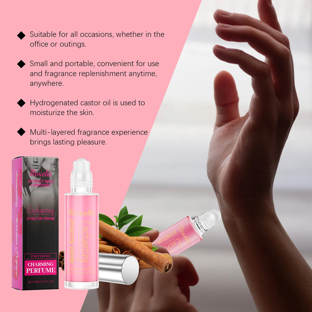 Roxelis 15ml Cologne Pheromone Perfume Roller Ball Lasting Scent Elegant Woman Body Charm Dating Flirt Glamour Lady Perfume
