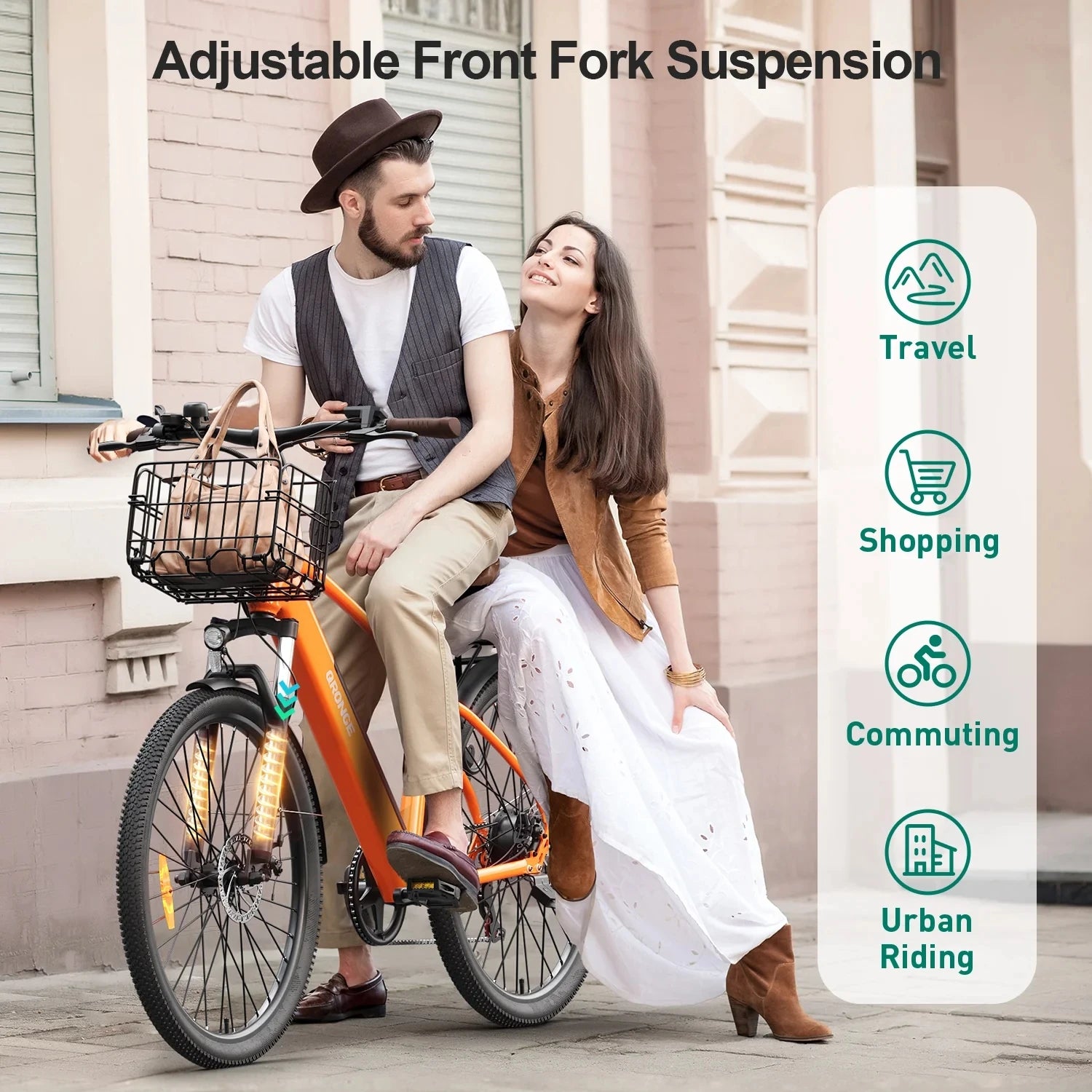 Electric Bike for Adults 1000W Peak, 460Wh Battery Max 70 Miles Electric Bike, 7 Speed & 5 Riding Modes 26 Inch E Bike 25MPH Max