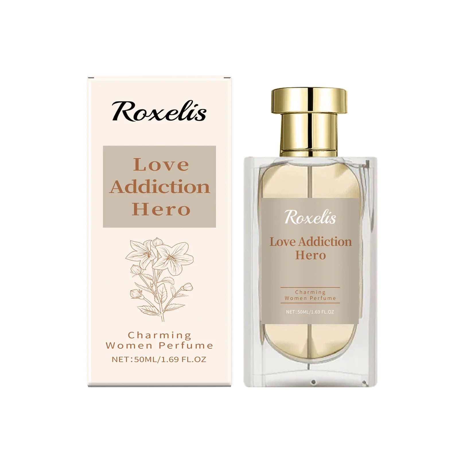 Roxelis 50ml Charming Women Perfume Long Lasting Floral Scent Dating Flirting Atmosphere Natural Fresh Glamour Body Mist Perfume