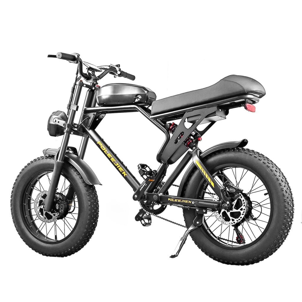 POLEEJIEK PLJ-F4 BLACK ELECTRIC BIKE 1500W*2 48V25.6AH seven-speed transmission Maximum range of 150km and speed of 60km/h