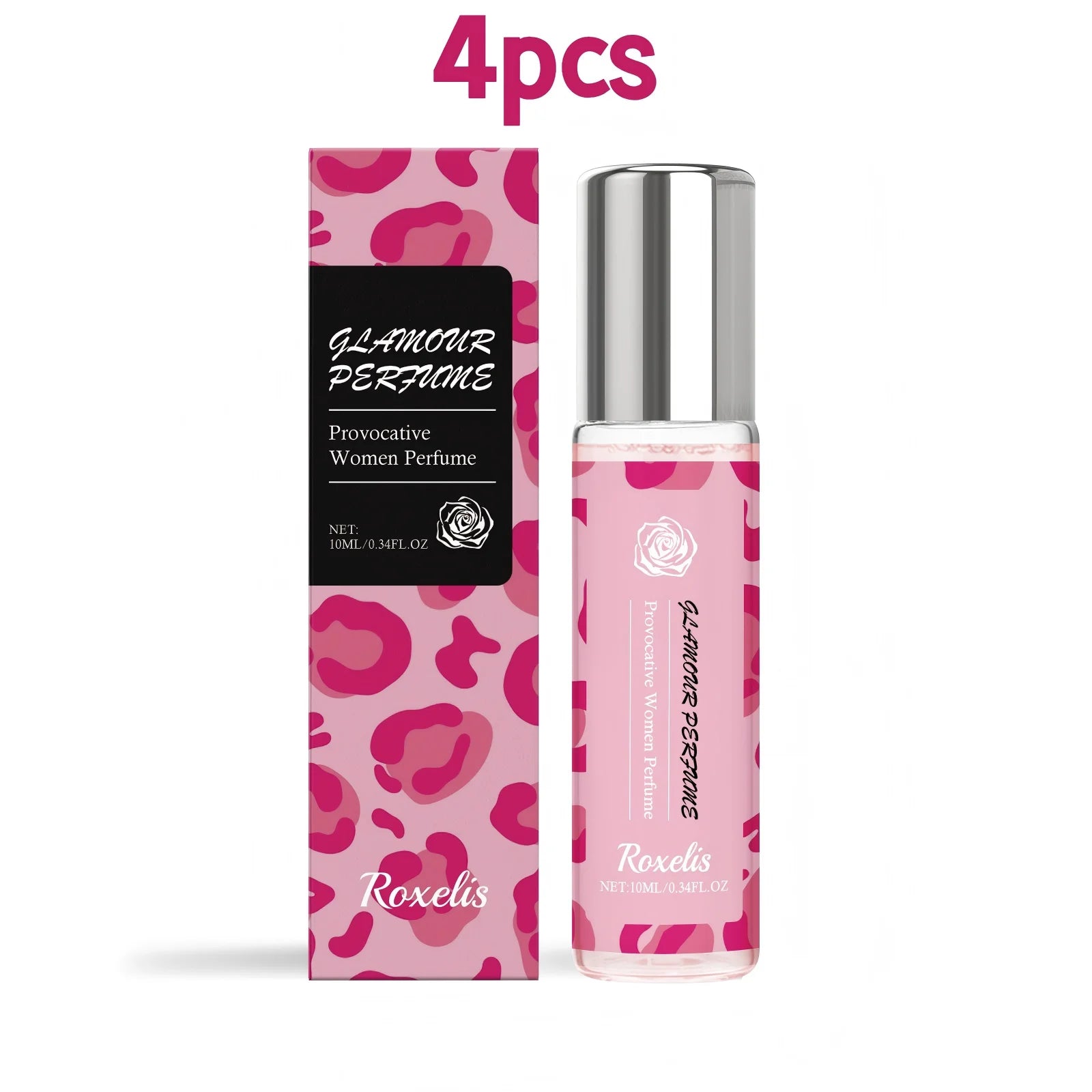 Roxelis 10ml Rose Glamour Perfume Roll-On Elegant Lady Lasting Fragrance Dating Alcohol-Free Refreshing Body Women Charm Perfume