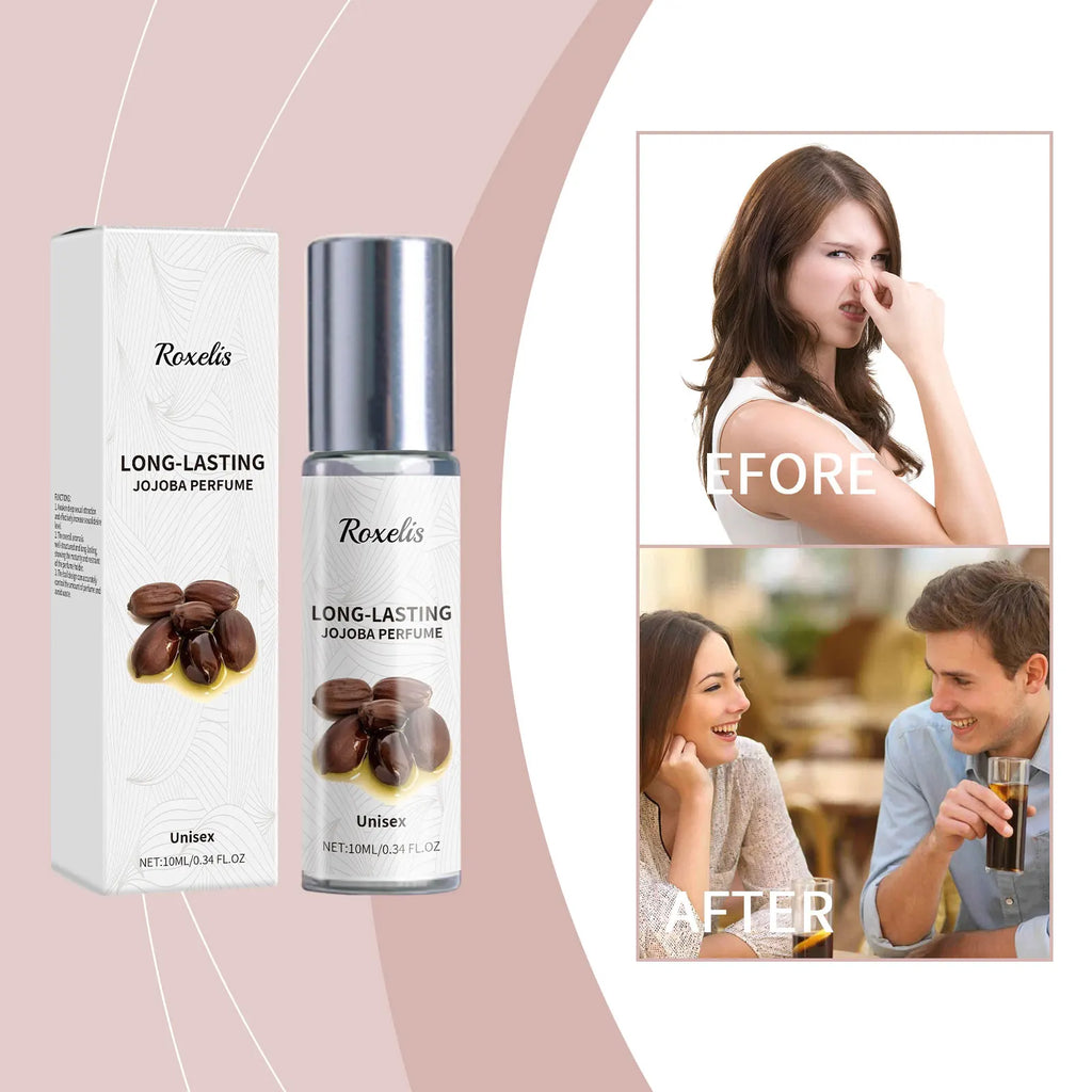 Roxelis Jojoba Perfume Oil Jojoba Seed Oil Perfume Rolling Ball Cologne Last Fragrance Fresh Fragrance Elegant Natural Perfume