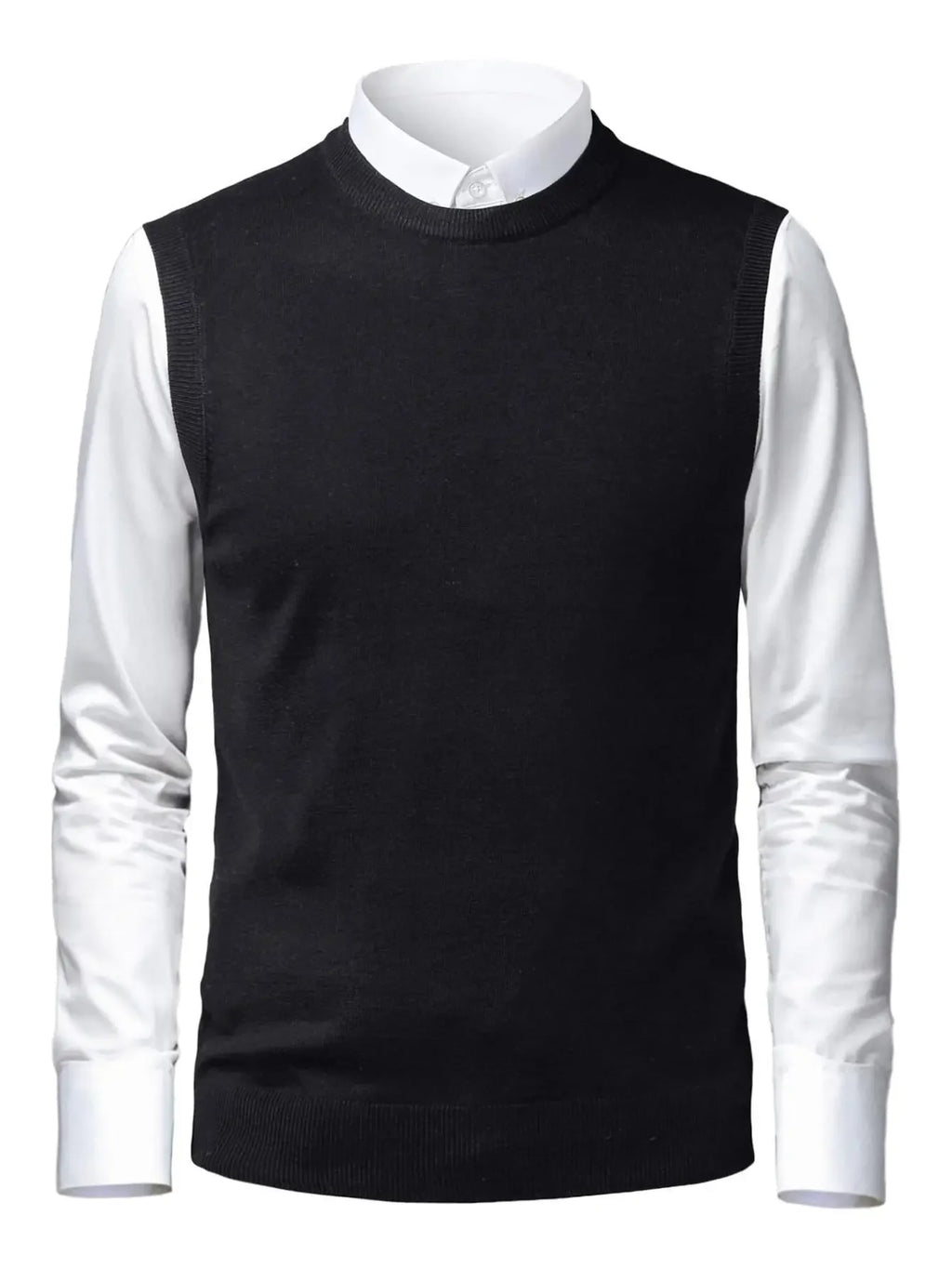 Men's Autumn Winter Thickened Wool Vest Round Neck Pullover Knitted Gilet Warm Comfortable Sleeveless Sweater Business Casual Ve