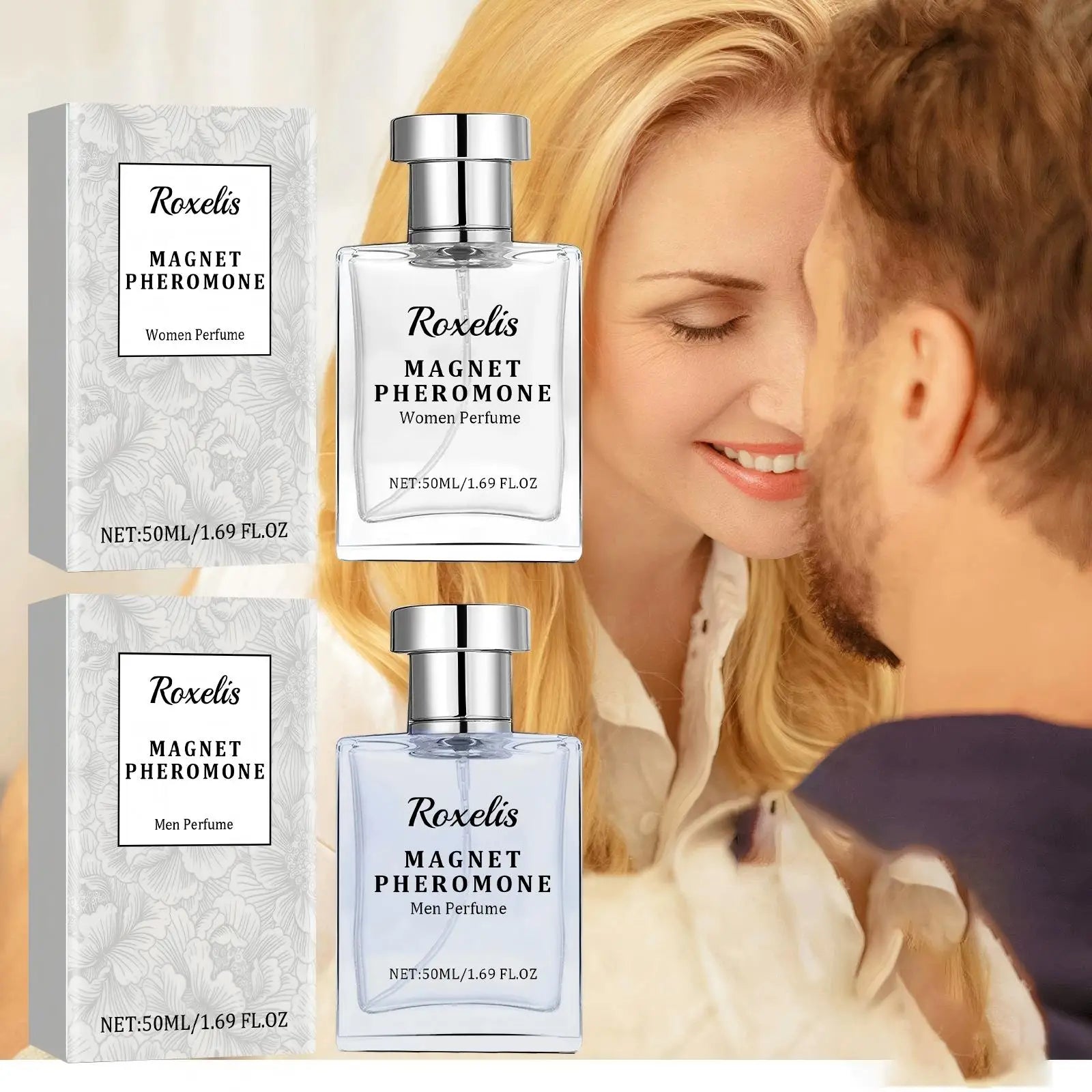 Roxelis 50ml Magnet Pheromone Perfume Men Women Lasting Fragrance Release Charming Dating Atmosphere Couple Gift Glamour Perfume