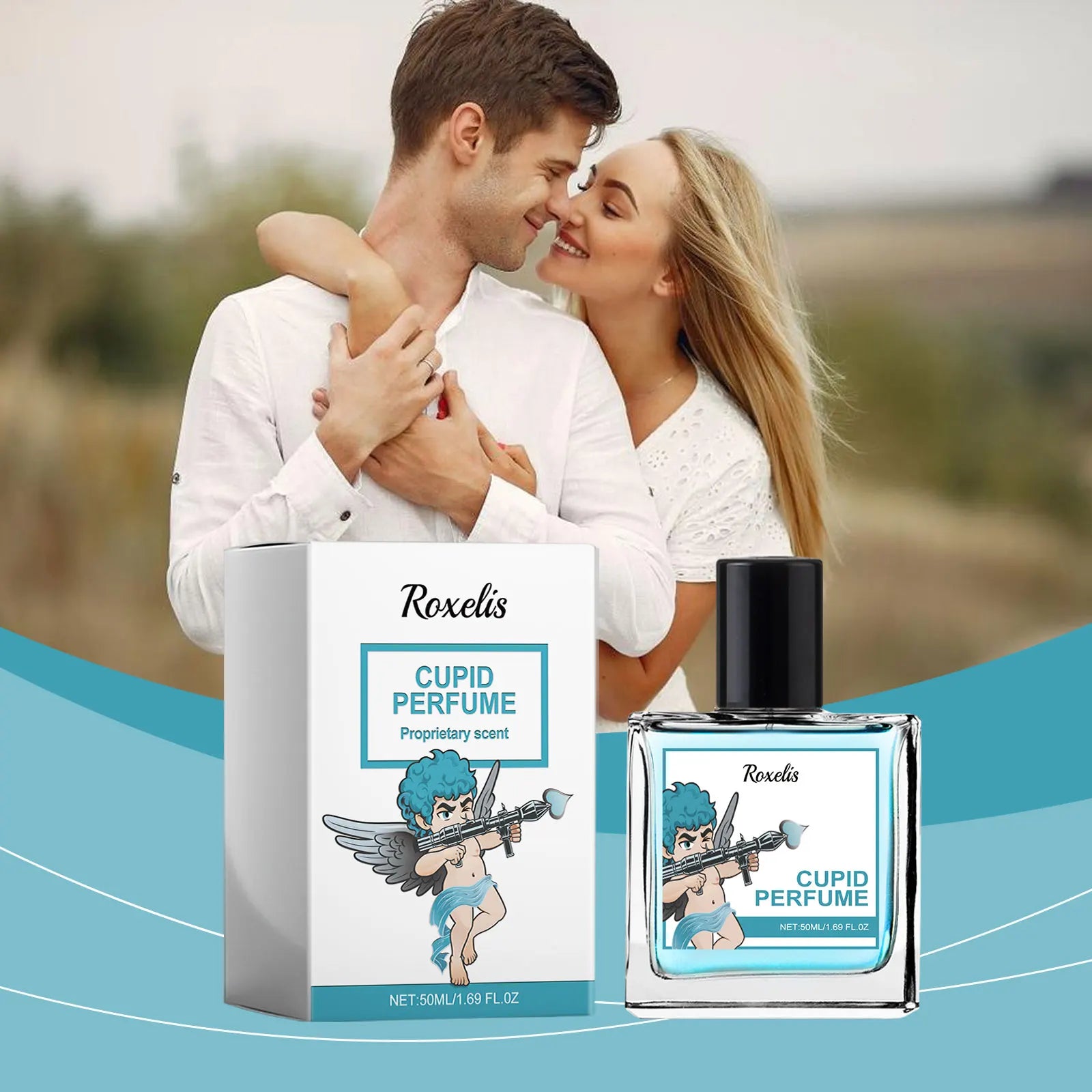 Roxelis 50ml Cologne Cupid Charm Perfume Natural Fragrance Flirting Long Lasting Pheromone Romantic Dating Atmosphere Perfume