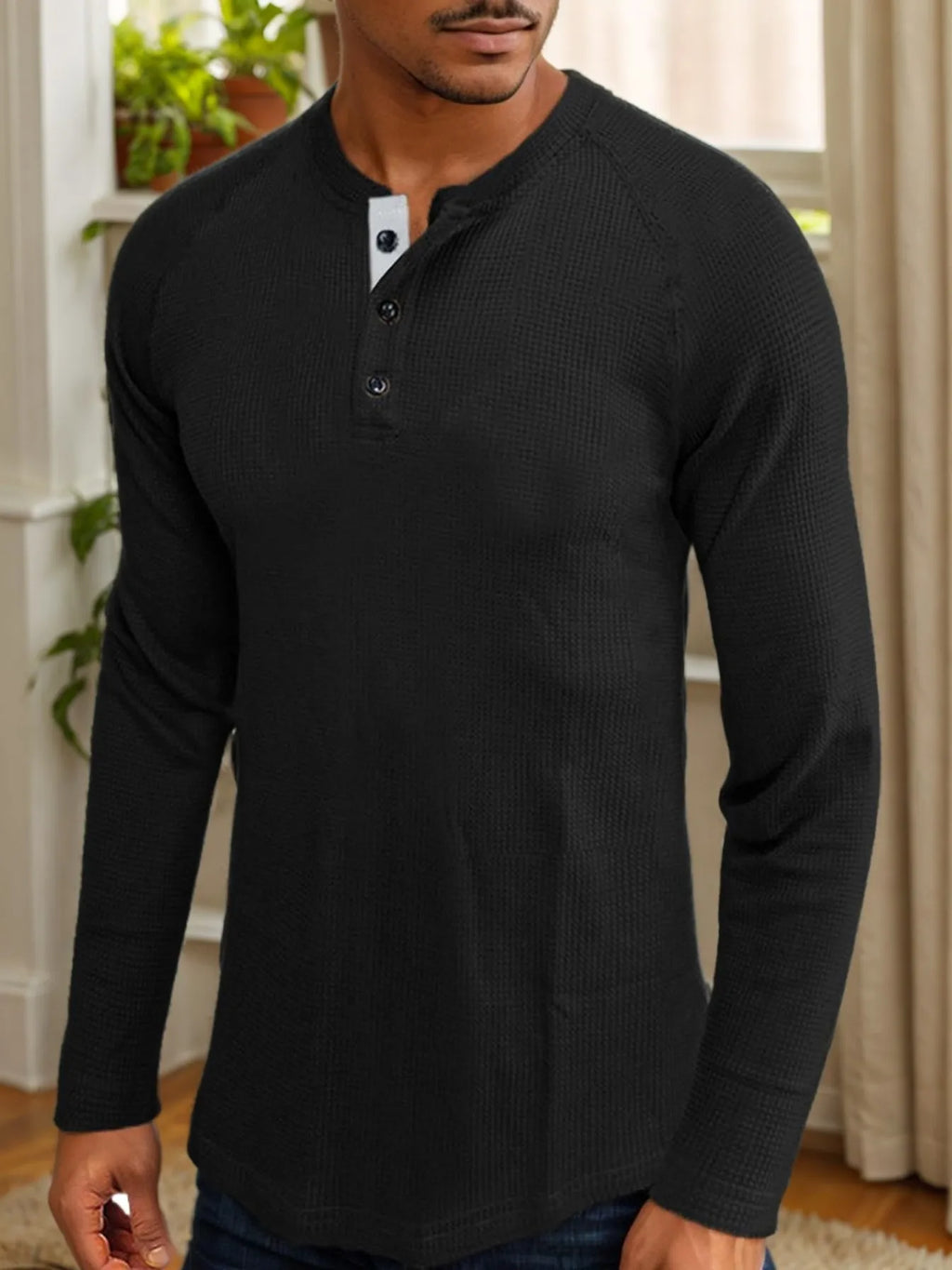Men's Casual Raglan Long Sleeve Knit Sweater, Comfortable and Breathable, Stylish and Versatile, Perfect for Everyday Wear