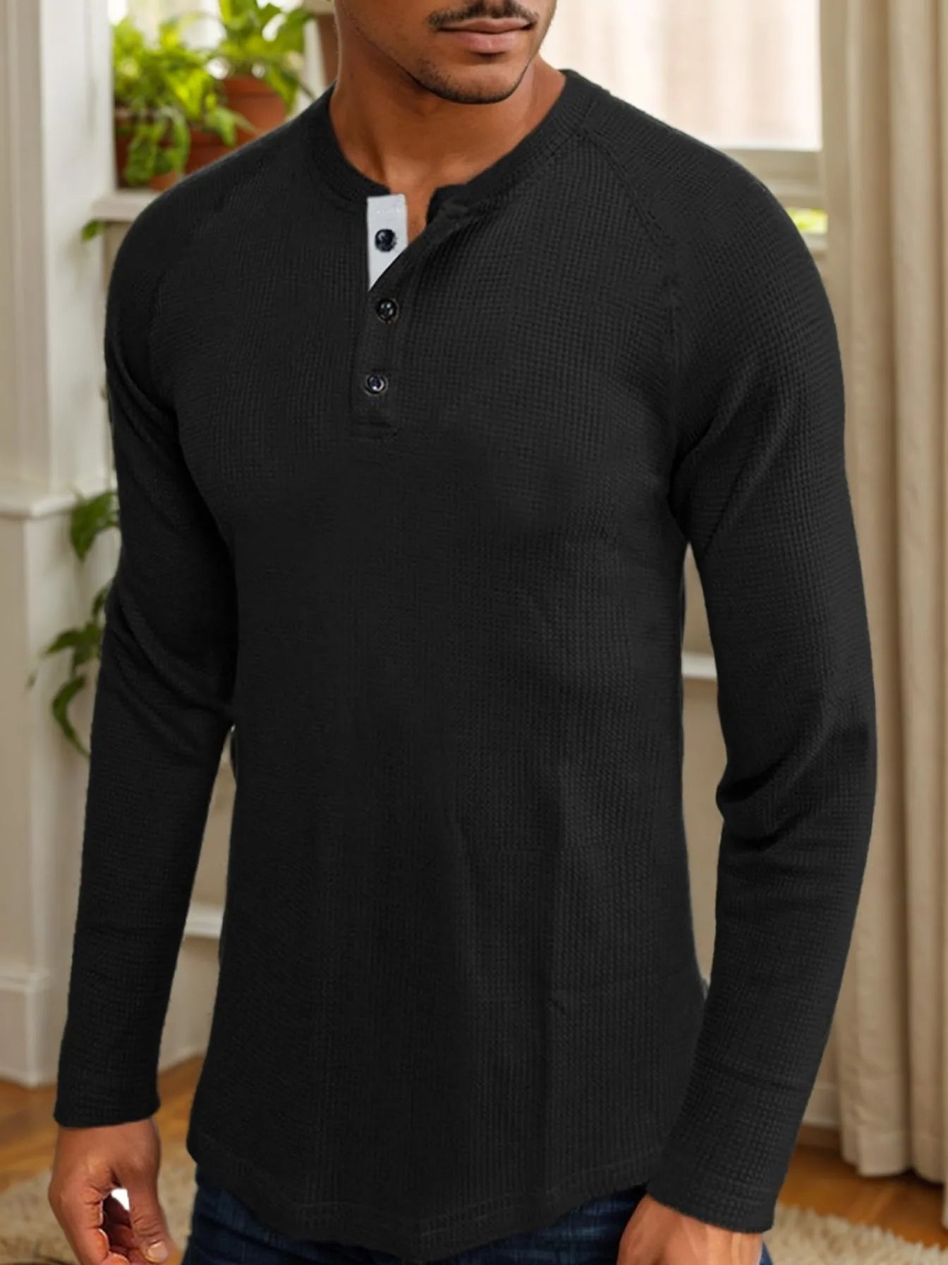 Men's Casual Raglan Long Sleeve Knit Sweater, Comfortable and Breathable, Stylish and Versatile, Perfect for Everyday Wear
