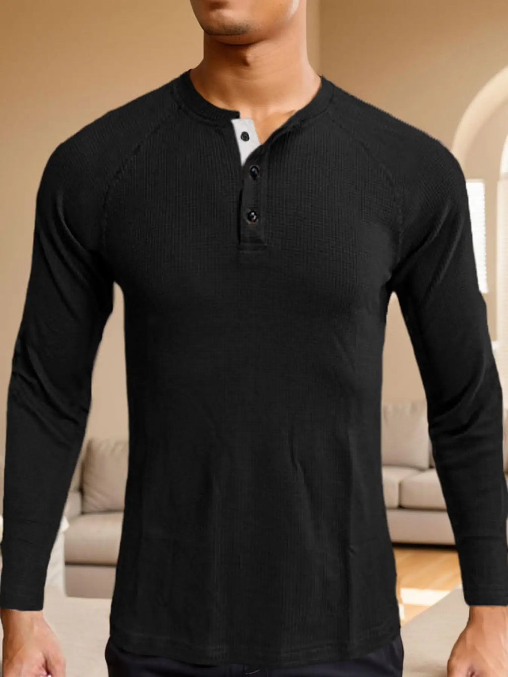 Men's Casual Raglan Long Sleeve Knit Sweater, Comfortable and Breathable, Stylish and Versatile, Perfect for Everyday Wear