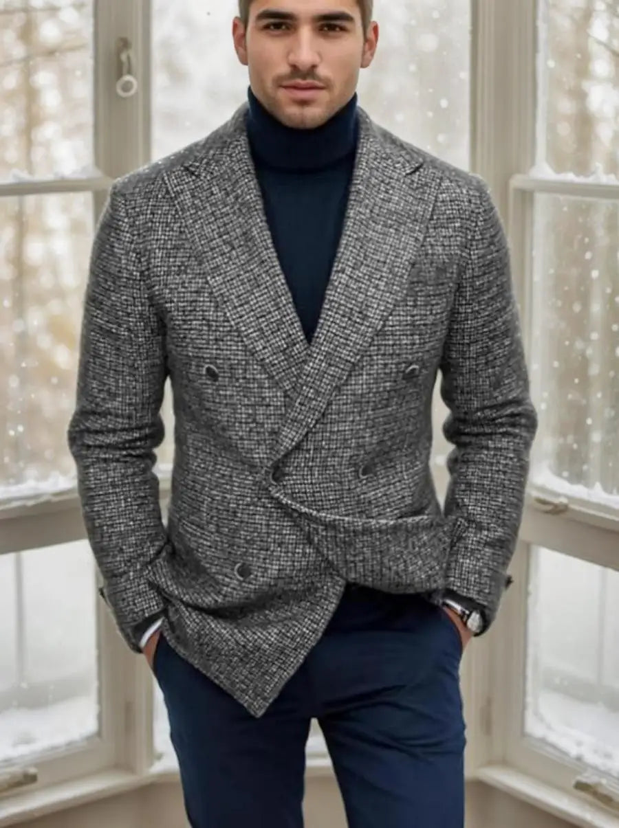 Men's Stylish Casual Blazer Slim Fit Gentleman Business Suit Jacket Versatile Sport Coat Comfortable Breathable