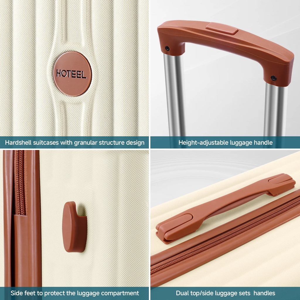 3 Piece Luggage Set With Spinner Wheels Carry On Suitcase Set Duffel&Toiletry Bag With TSA Lock ABS+PC For Business Travel