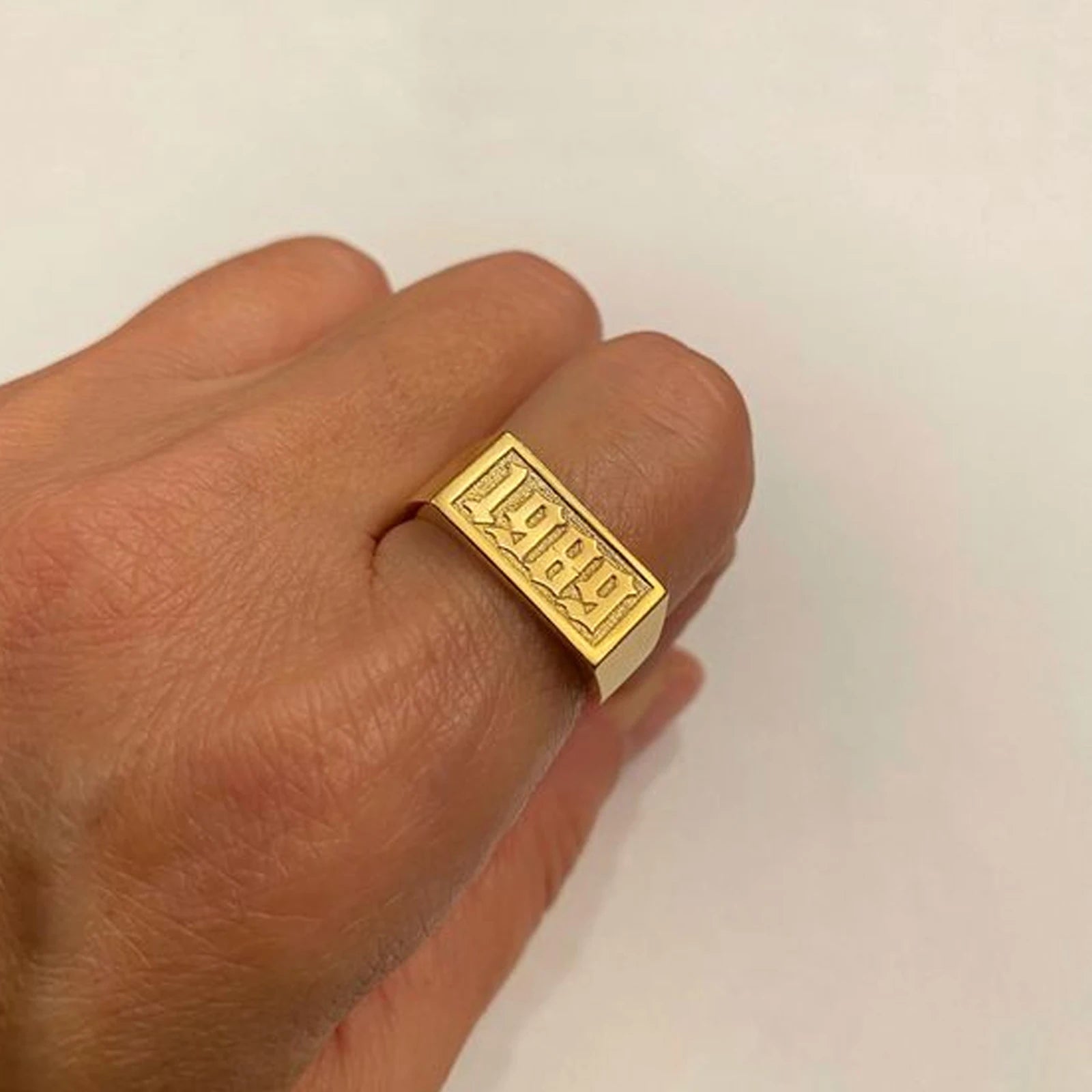 Custom 3D Wedding Ring For Couples Personalise Stainless steel 3D Ring Gold 18K Plated Custom Birthday fathers day gifts