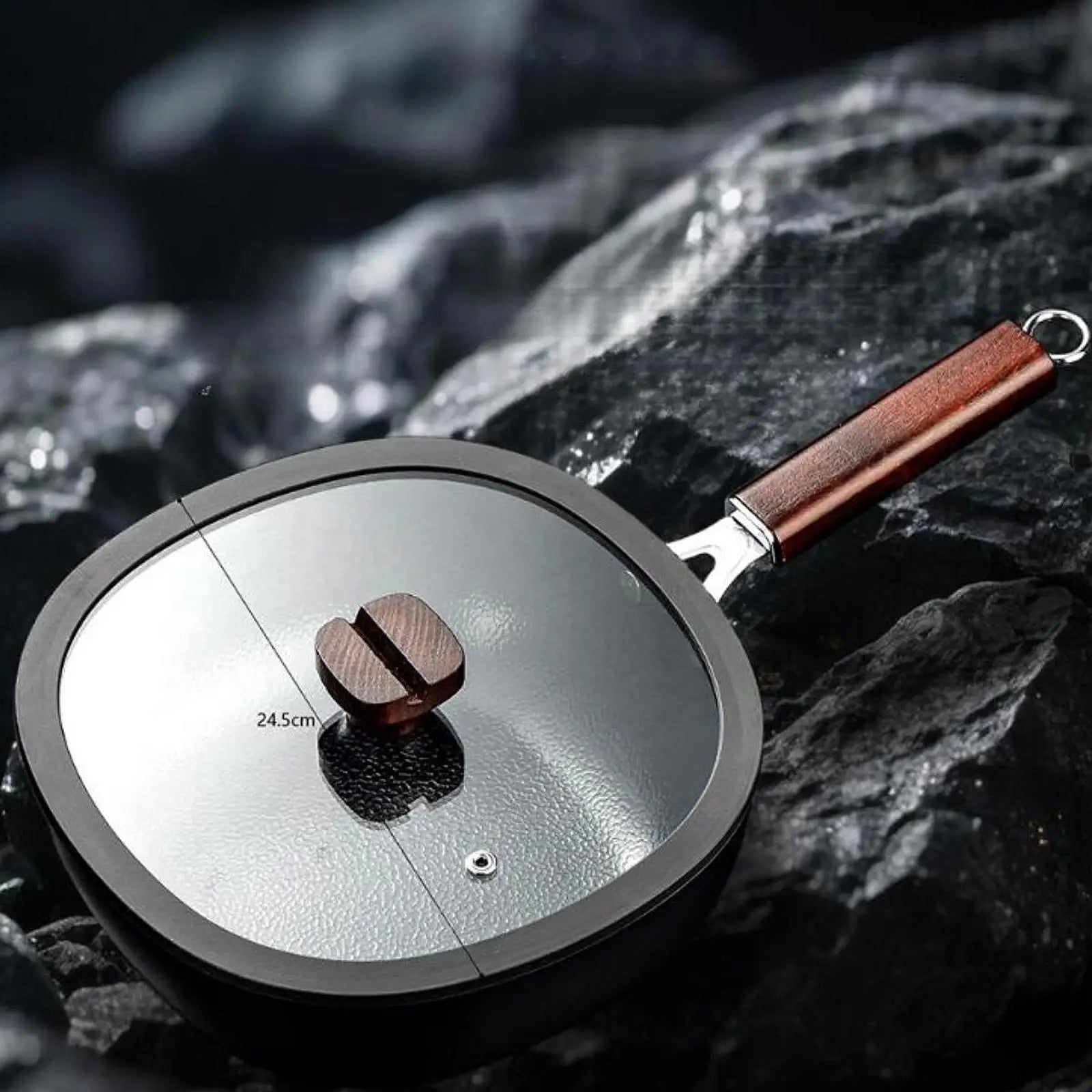 30cm/24cm Iron Flat Bottomed Frying Pan Non Stick Square Pot Stir Fry Pot Household Kitchen Gas Stove Universal Pan Cookware