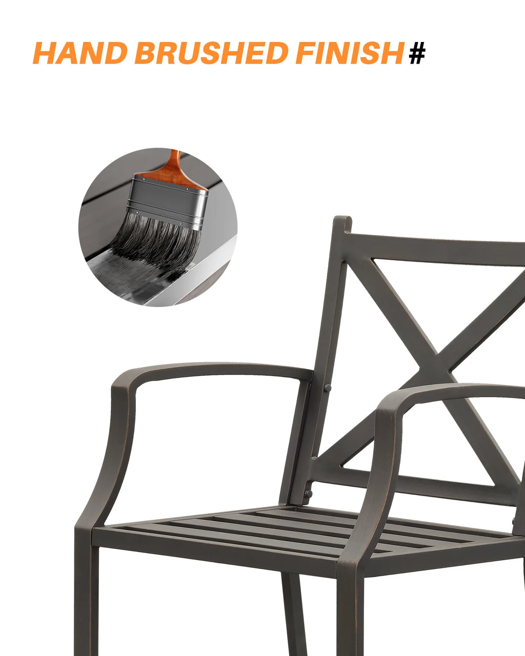 SeeHill Gunmetal Patio Chairs Set of 4, Aluminum Outdoor Dining Chairs with Cushions, Garden Deck Furniture