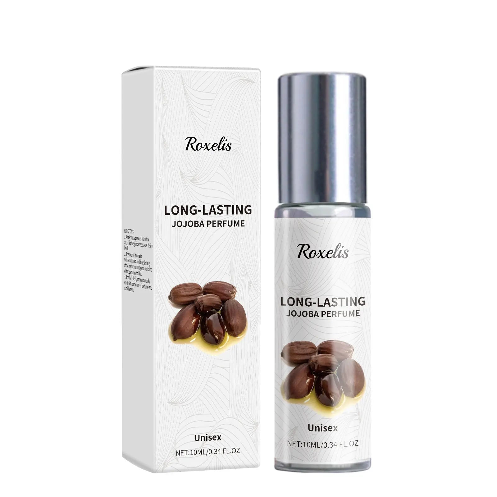 Roxelis Jojoba Perfume Oil Jojoba Seed Oil Perfume Rolling Ball Cologne Last Fragrance Fresh Fragrance Elegant Natural Perfume