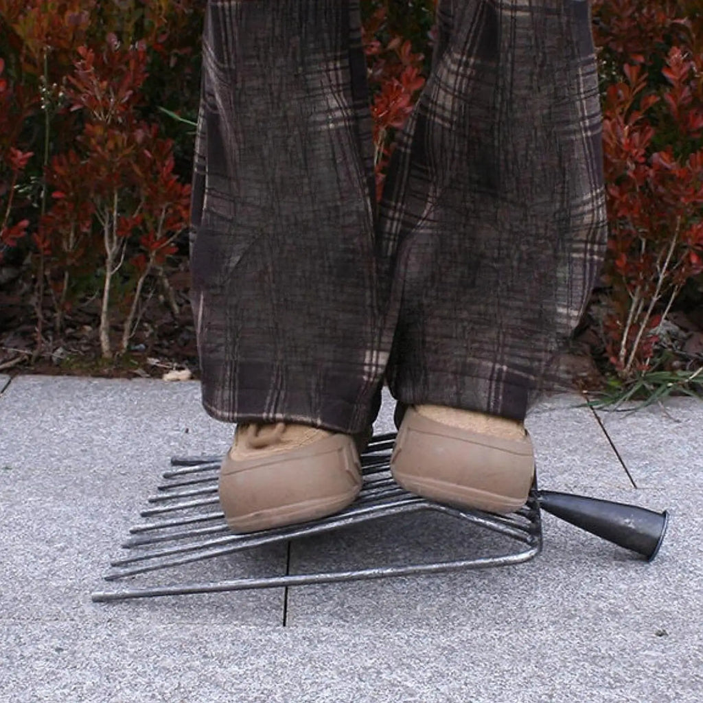 Pitchfork Tool Replacement Head, Agricultural Fork for Garden Tasks 9 teeth Steel Stall Shaving Fork for Lawns Road Maintenance