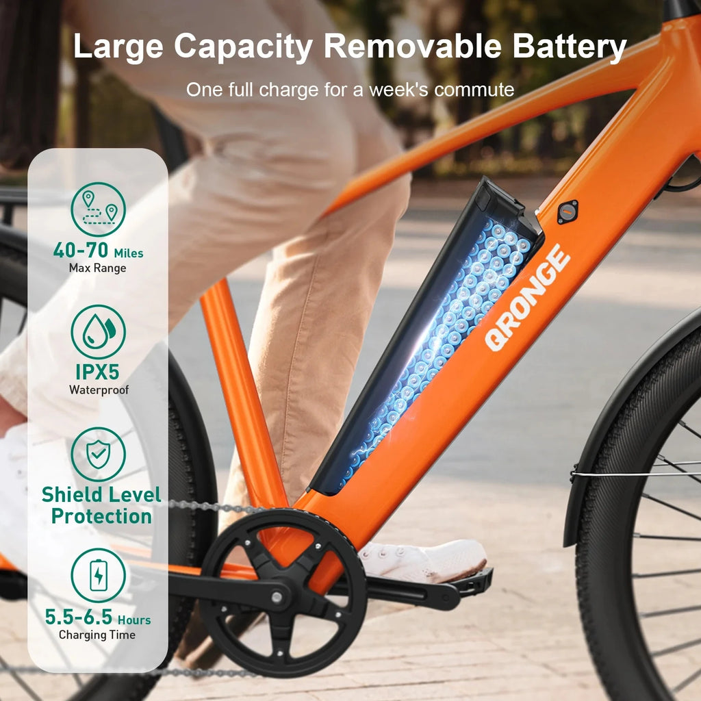 Electric Bike for Adults 1000W Peak, 460Wh Battery Max 70 Miles Electric Bike, 7 Speed & 5 Riding Modes 26 Inch E Bike 25MPH Max