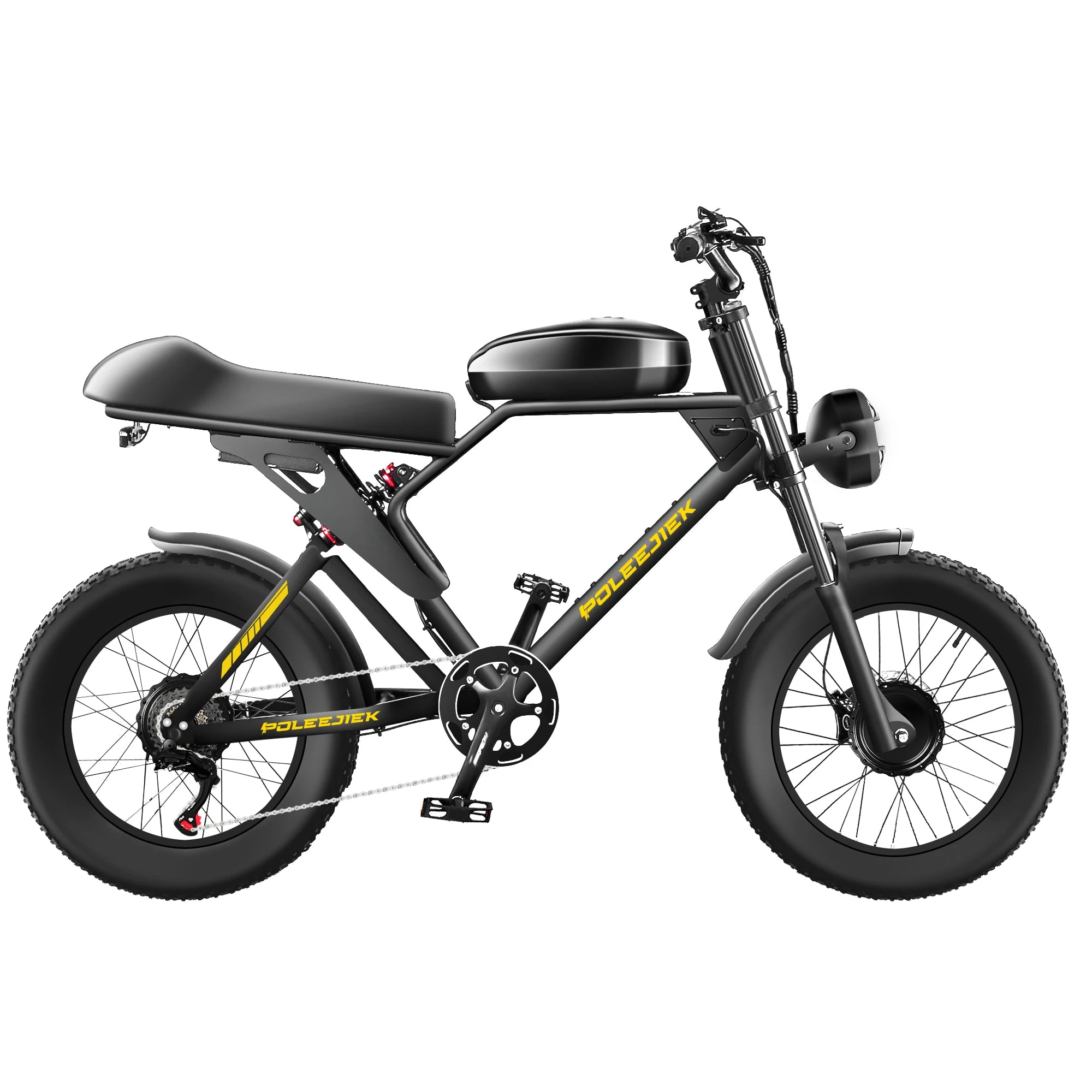 POLEEJIEK PLJ-F4 BLACK ELECTRIC BIKE 1500W*2 48V25.6AH seven-speed transmission Maximum range of 150km and speed of 60km/h