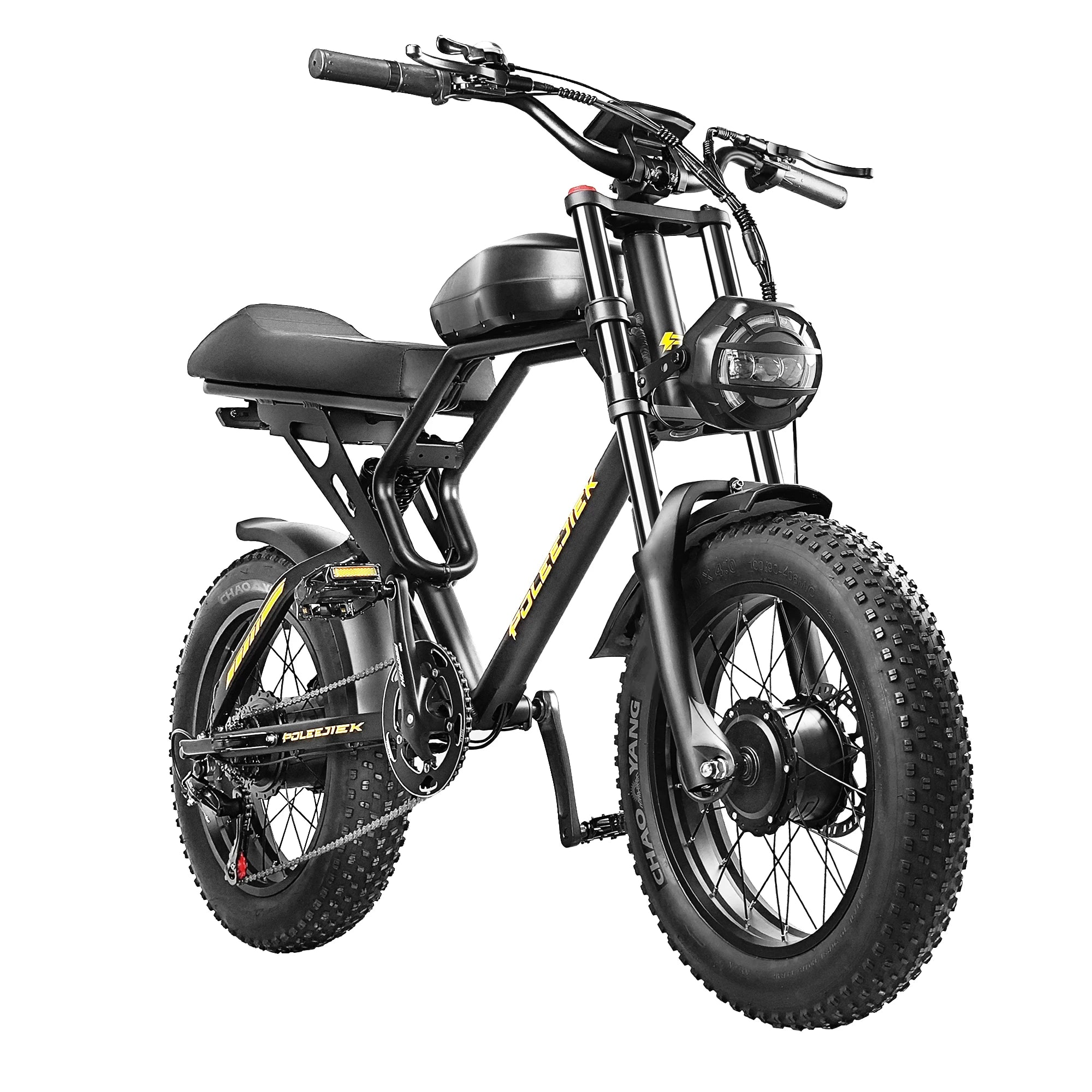 POLEEJIEK PLJ-F4 BLACK ELECTRIC BIKE 1500W*2 48V25.6AH seven-speed transmission Maximum range of 150km and speed of 60km/h