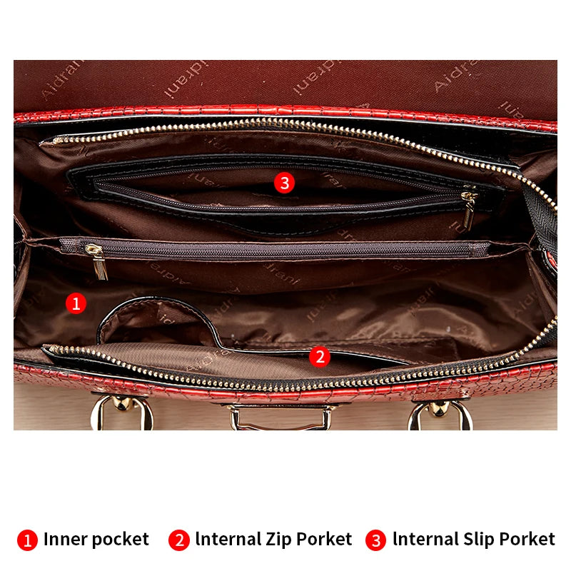 Bag Women's Bag Genuine Leather 2023 New Fashion Cowhide Big Bag Women's Simple and Versatile Handbag Temperament Women's Bag